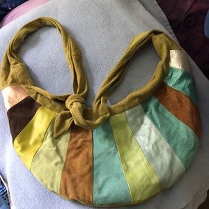 Gorgeous handmade suede patched bag